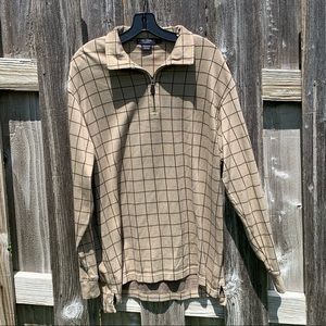 Daniel Cremieux Tan Windowpane Shirt Large